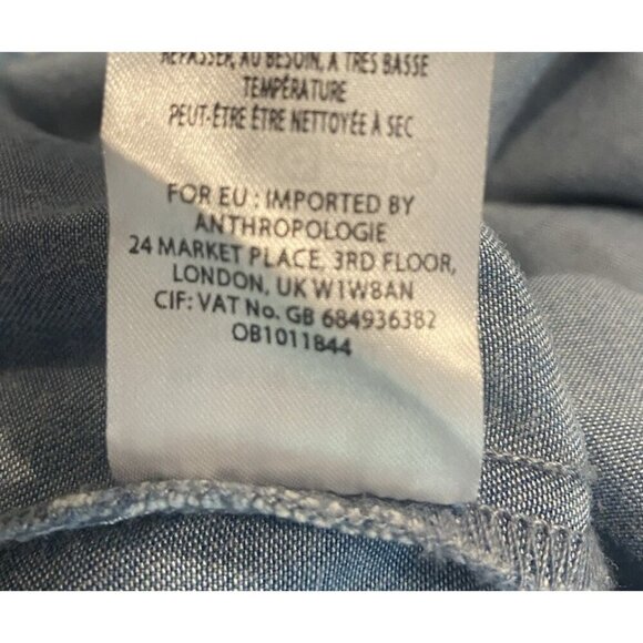 NWT Pilcro Letterpress Anthropologie Dress Denim Off Shoulder Blue Size 4 New - Picture 7 of 7
